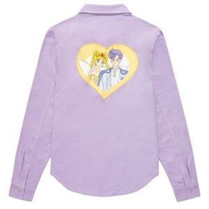 Sailor Moon Neo Queen Serenity & King Endymion Lavender Corduroy Button-Up